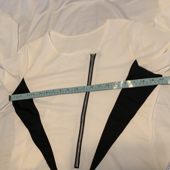 4 for $70.00. Knee length dress, Black & white, zipper detail, US size large. - Picture 3 of 7